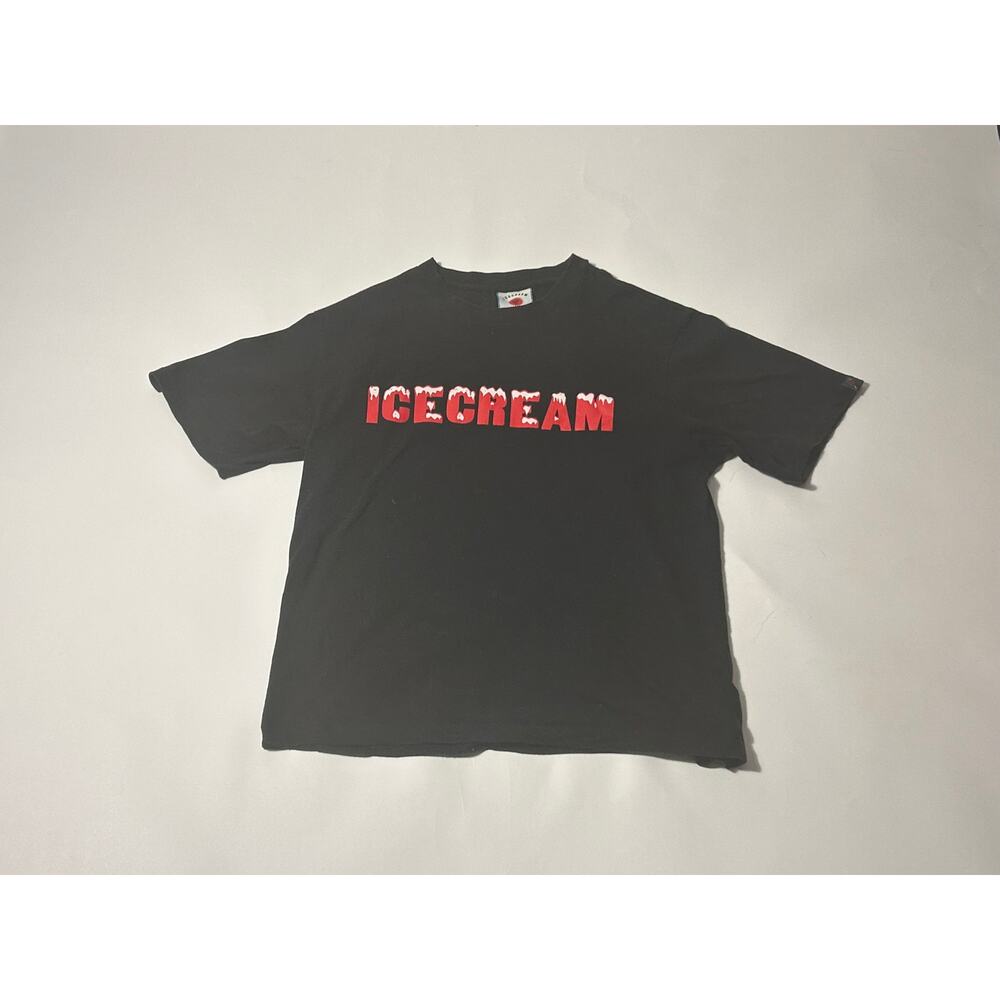 Bilionair Boys Club ICECREAM Black T-Shirt with Red Logo – Size Large